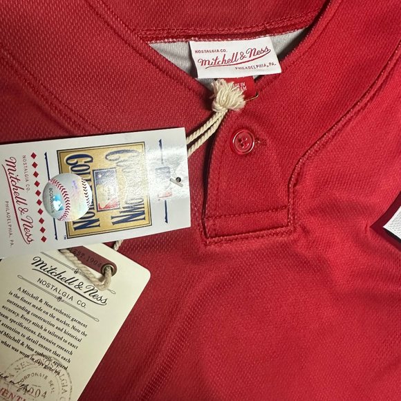 Mitchell & Ness Mens Red Ken Griffey #3 Cincinnati Reds MLB Baseball Jersey Sz L - Picture 4 of 6